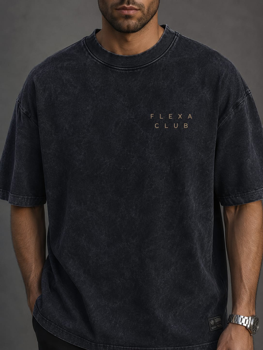 ORBIT - Acid Wash Drop Shoulder T-Shirt