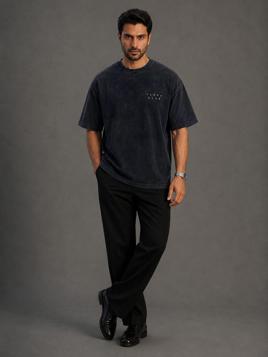 ORBIT - Acid Wash Drop Shoulder T-Shirt
